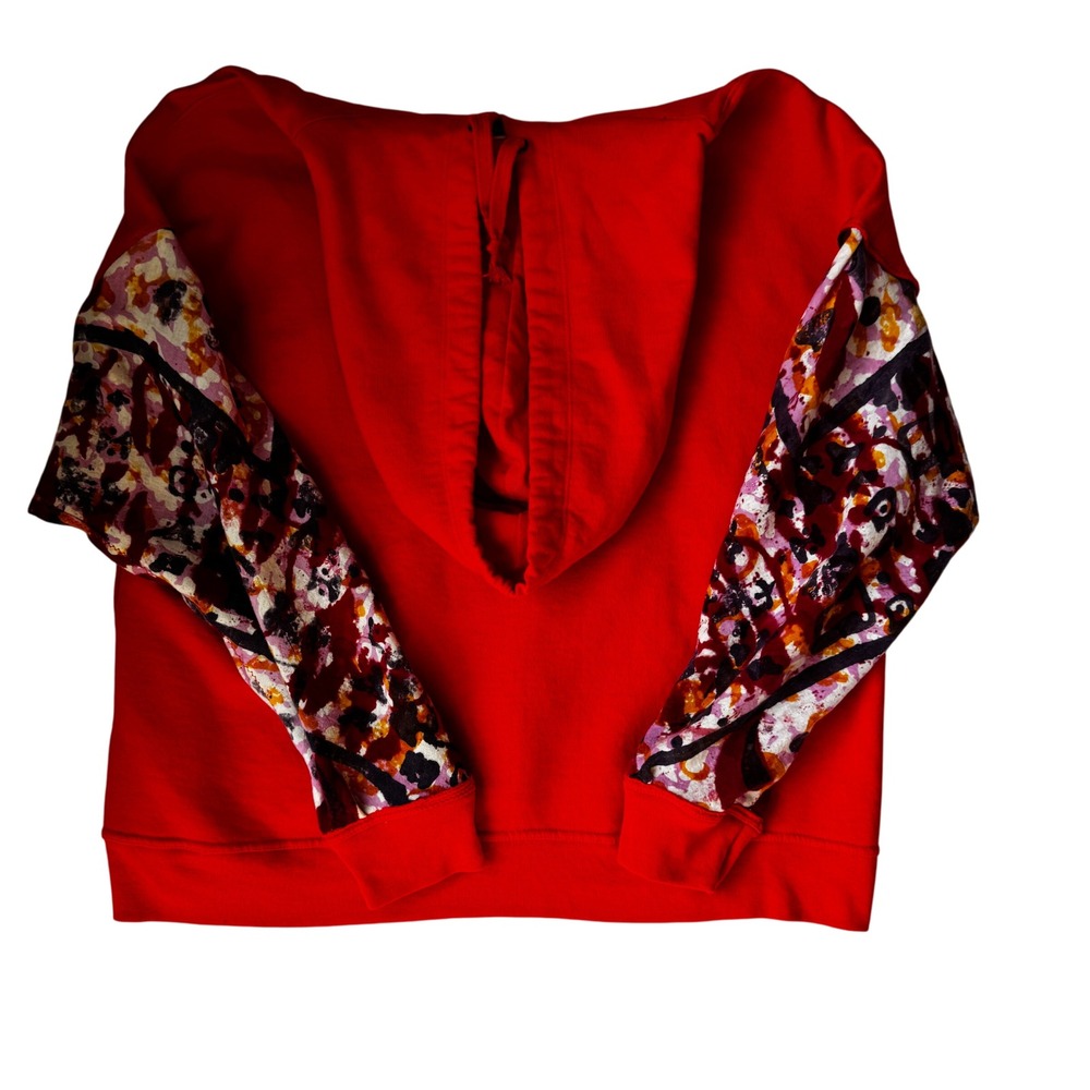 Champion Upcycled One of a Kind Hoodie Graphic Sleeve Hand Made Size 2XL‎ orange - Picture 4 of 6